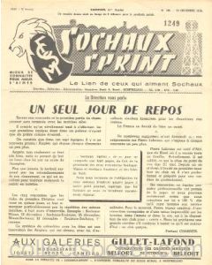 1956 Sochaux, France Official Programme Sochaux Sprint of 25/12/1956