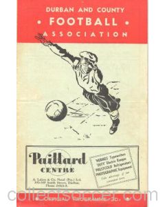 1952 South Africa Natal League - Thistle v Queen's Park and Berea Park v Railway official programme 26/07/1952