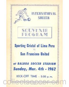 sporting Cristal v San Francisco Football Programme