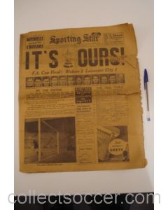 Sporting Star newspaper of 30/04/1949 covering the F.A. Cup Final Wolverhampton Wanderers v Leicester City