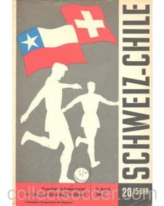 1960 Switzerland v Chile official programme 06/04/1960