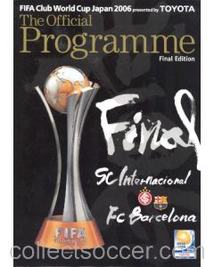 2006 Club World Cup  Official Final programme Inter Milan v Barcelona + Insert