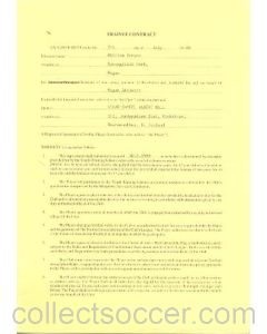 Trainee Player Contract between Allan Samuel Albert Hall and Wigan Athletic of 07/07/1986