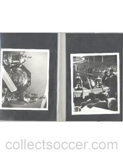 Two photographs of football trophies in a folder