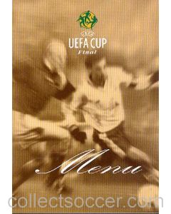 2000 Uefa Cup Final Official VIP Menu 17/05/2000