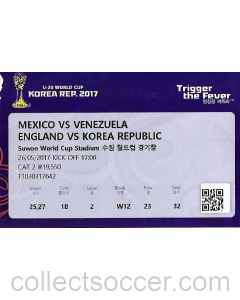 Under 20 World Cup Ticket England v Korea