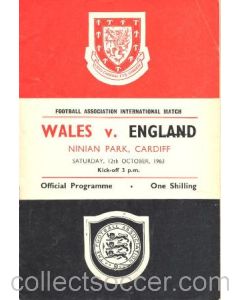 1963 Wales v England official programme 12/10/1963