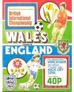 1980 Wales v England official programme 17/05/1980