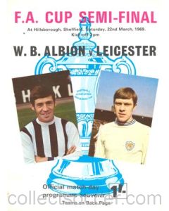 1969 F.A. Cup Semi-Final West Bromwich Albion v Leicester City official programme 22/03/1969