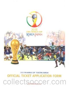 2002 World Cup Korea Japan Official Ticket Application Form