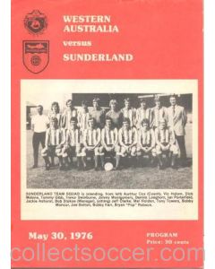 Western Australia v Sunderland official programme 30/05/1976