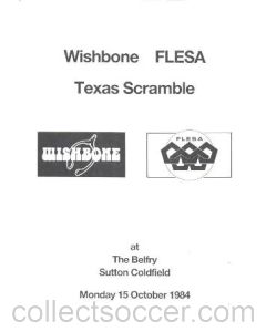 1984 Wishbone FLESA Texas Scremble official programme 15/10/1984