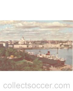 1952 15th Olympic Games in Helsinki, Finland colour postcard, featuring the South Harbour