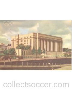 1952 Olympic Games in Helsinki, Finland colour postcard, featuring the Parliament House