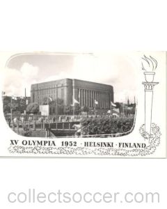1952 15th Olympic Games in Helsinki, Finland postcard, featuring the Parliament House