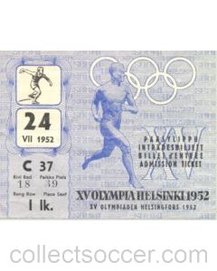 15th Olympics Helsinki 1952 Ticket Athletics 24/07/1952