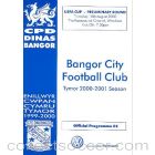 Bangor v Halmstad official programme 10/08/2000 UEFA Cup