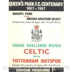 Celtic v Tottenham Hotspur official programme 05/08/1967 Grand Challenge Match