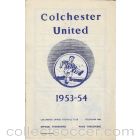 Colchester United v Aldershot 12/9/1953 Football Programme