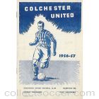 Colchester United FC V Gillingham FC Football Progamme 10/11/1956 in mint condition.