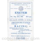 Hastings United v Exeter Football Programme for the match played in the Southern League on the 23rd April 1958.