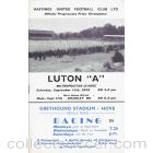 1958 Hastings United v Luton Town Football Programme