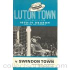 Luton Town v Swindon Town official programme 01/051971 Football League