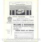 Luton Town v Colchester United official programme 11/04/1966