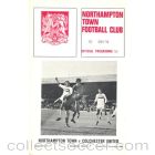 Northampton Town v Colchester United official programme 25/11/1969 Football League