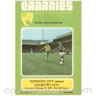 1976 Norwich City v Coventry City Football Programme