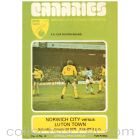 Norwich v Luton Town Football Programme 1976