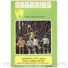 1975 norwich v west ham united football programme