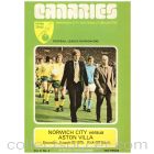 1975 Norwich City v Aston Villa Football Programme
