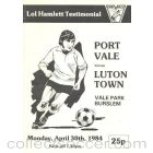 Port Vale v Luton Town official programme 30/04/1984