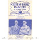 Queen's Park Rangers v Aldershot Football Programme in mint conditon for the match played on the 29th August 1953.