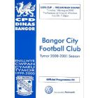 Bangor v Halmstad official programme 10/08/2000 UEFA Cup