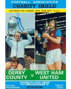 1975 Charity Shield Official Programme Derby v West Ham United