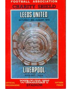 1974 Charity Shield Official Programme Leeds V Liverpool