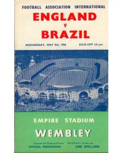 1956 England V Brazil Programme 09/05/1956