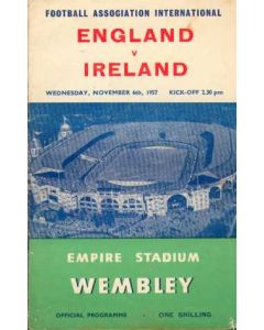 1957 England V Ireland Programme 06/11/1957
