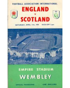 1959 England V Scotland Programme 11/04/1959