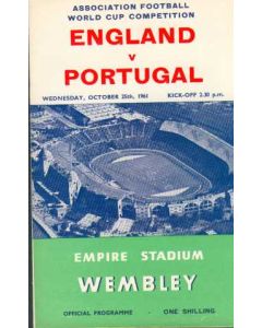 1961 England V Portugal Programme 25/10/1961