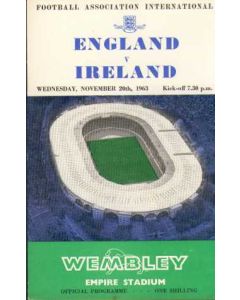1963 England V Ireland Programme 20/11/1963