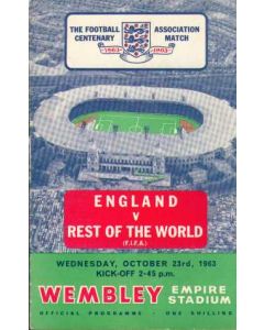 1963 England V The Rest Of The World Programme 23/10/1963