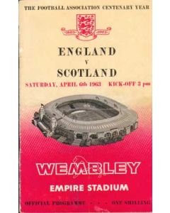 1963 England V Scotland Programme 06/04/1963