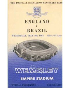 1963 England V Brazil Programme 08/05/1963