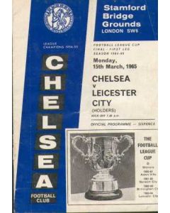 1965 League Cup Final 1st Leg Programme Chelsea V Leicester 15/03/1965