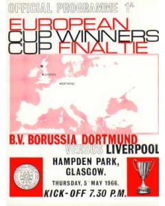 1966 Cup Winners Cup Final Official Programme Liverpool v Borussia Dortmund 05/05/1966