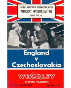 1966 England V Czechoslovakia Programme 02/11/1966