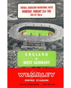 1966 England V West Germany Programme 23/02/1966